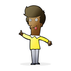 cartoon funny man with idea
