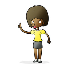 cartoon woman with idea