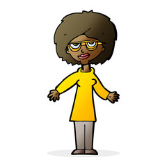 cartoon woman wearing glasses