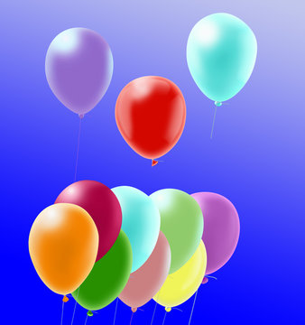 image of multicolored balloon in the sky close-up