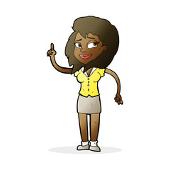 cartoon pretty woman with idea