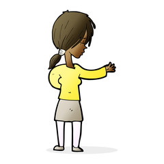 cartoon woman gesturing