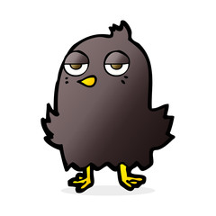 cartoon bored bird