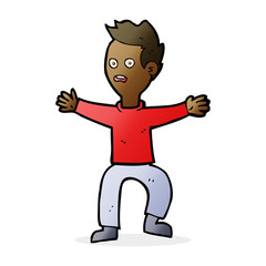 cartoon man panicking