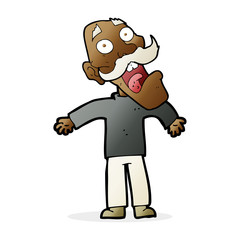 cartoon terrified old man