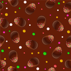 Easter chokolate eggs background seamless