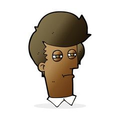 cartoon man with narrowed eyes