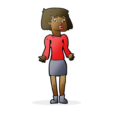 recommend clip art: cartoon woman shrugging shoulders