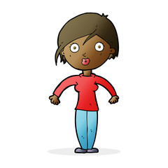 cartoon surprised woman