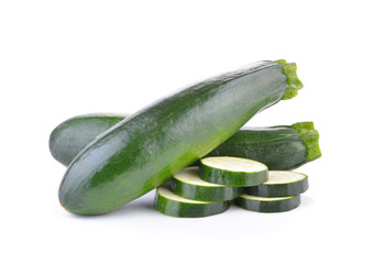 Fresh zucchini on white background