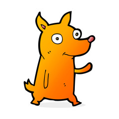 cartoon little dog waving