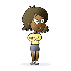 cartoon surprised woman