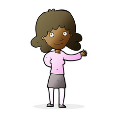 cartoon friendly woman