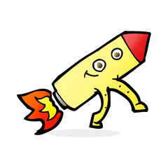 cartoon happy rocket