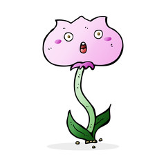 cartoon shocked flower