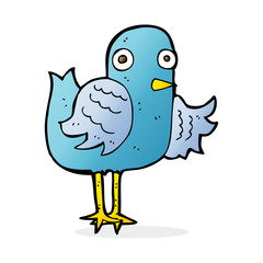cartoon bird waving wing