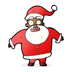 cartoon shocked santa claus