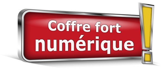 Coffre fort numérique sur panneau rouge