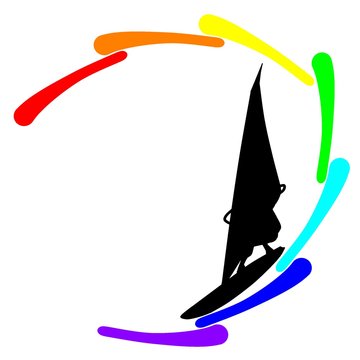 Logo Windsurf arc en ciel 1