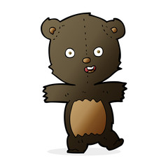 cartoon cute black bear cub