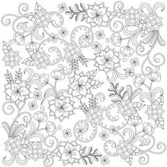 Floral coloring book