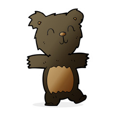 cartoon cute black bear cub