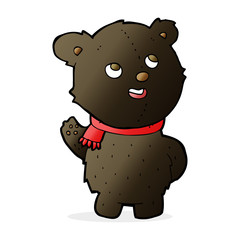 cartoon cute black bear cub