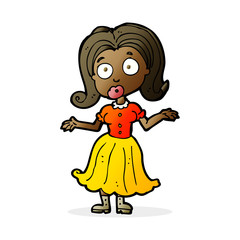 cartoon confused girl