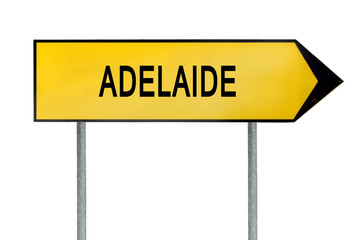 Yellow street concept sign Adelaide isolated on white