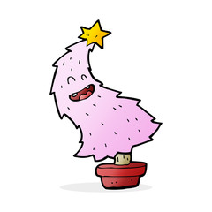 cartoon dancing christmas tree