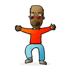 cartoon old man waving arms