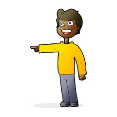 cartoon man pointing and laughing