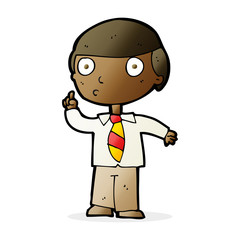 cartoon school boy