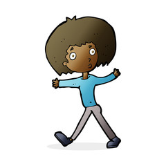 Fototapeta premium cartoon surprised man walking