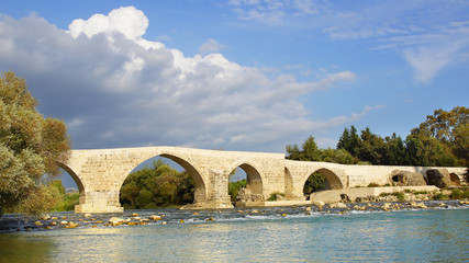 Fototapeta premium Historical Aspendos bridge, Turkey