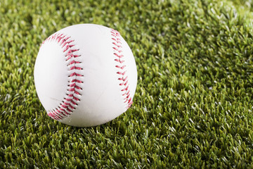 Baseball in the grass
