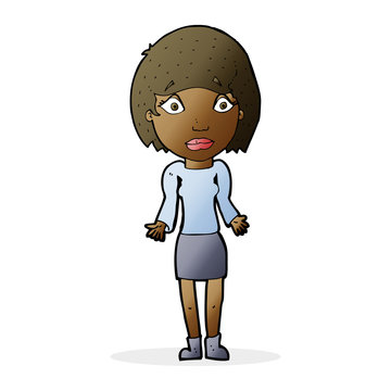 recommend clip art: cartoon woman shrugging shoulders