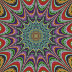 Abstract colorful concentric star fractal design
