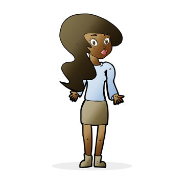 recommend clip art: cartoon woman shrugging shoulders