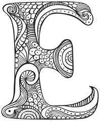 Illustrated letter E