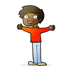 cartoon enthusiastic man