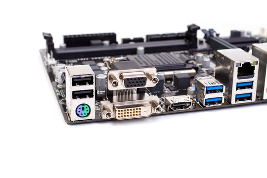 typical new PC computer motherboard (socket 1151) - isolated
