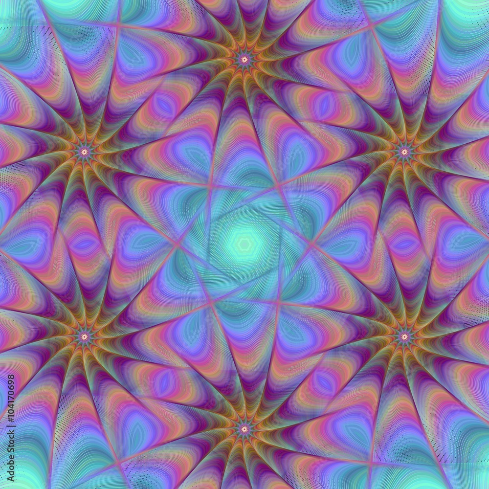 Aufkleber abstract fractal star pattern design background
