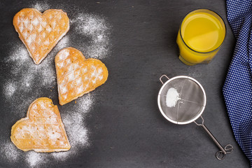 Breakfast with belgian waffles