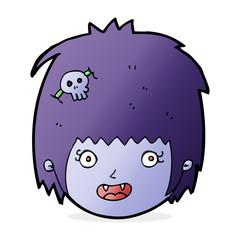 cartoon happy vampire girl face