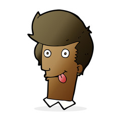cartoon man with tongue hanging out