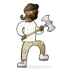 cartoon man with axe