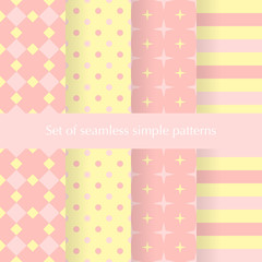 Seamless ancstract geometry pattern with stars, squares, dots an