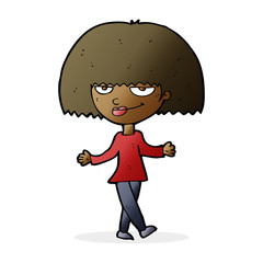 cartoon smug looking woman