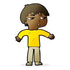 cartoon annoyed boy